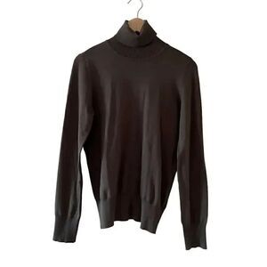 Active USA Olive Long Sleeves Knit Soft Unisex Turtleneck Sweater SZ L #1399